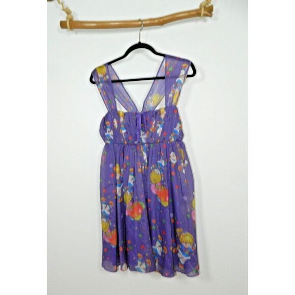 Unique‎ Vintage x Rainbow Brite Dress Size Medium 6/8 Purple Rainbow Night Print - Picture 5 of 15